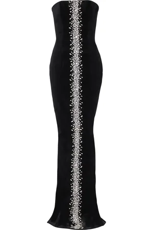 Balmain Embroidered-Velvet Maxi Dress