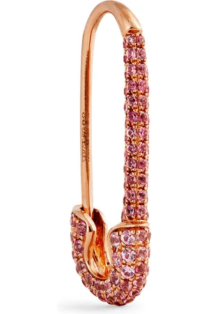 Anita And Pink Sapphire Safety Pin Single Right Earring