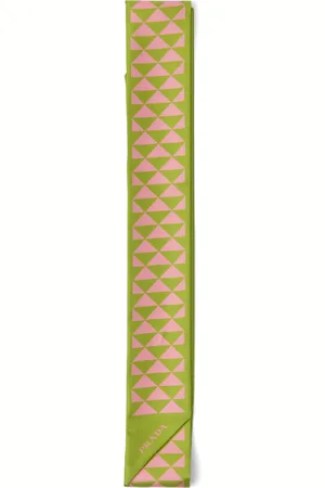 Prada Silk Triangle Skinny Scarf