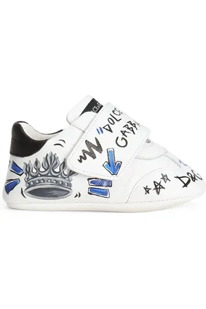 Dolce & Gabbana Lambskin Printed Low-Top Sneakers