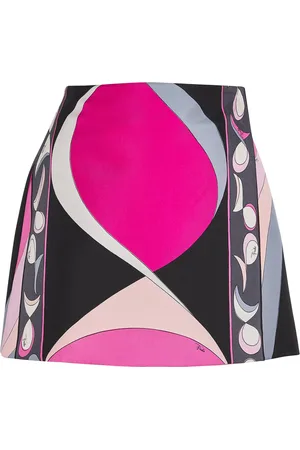 Puccini Silk Pesci Print Mini Skirt