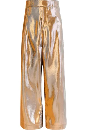 DRIES VAN NOTEN Lamé Wide-Leg Trousers