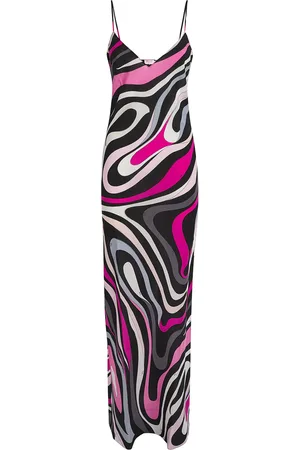 Puccini Silk Marmo Print Maxi Dress
