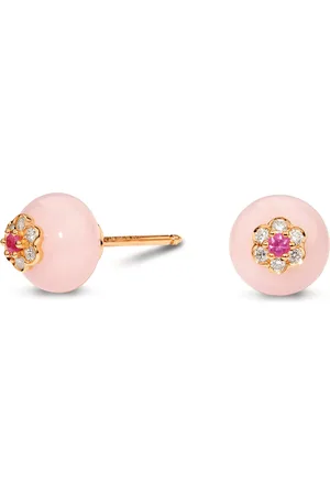David Morris Rose Gold, Diamond and Sapphire Large Berry Stud Earrings
