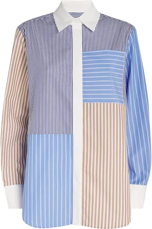 Sandro Poplin Stripe Patchwork Shirt