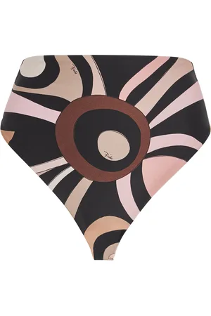 Puccini Marmo Print High-Rise Bikini Bottoms