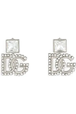 Dolce & Gabbana Crystal Dg Logo Drop Earrings