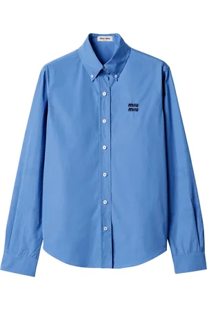 Miu Miu Cotton Poplin Logo Shirt