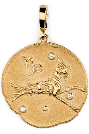 Azlee Large Yellow and Diamond Capricorn Coin Charm