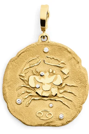 Azlee Large Yellow and Diamond Cancer Coin Charm