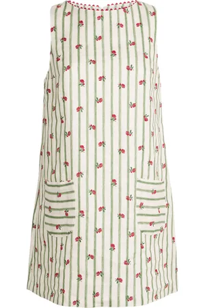 Claudie Pierlot Linen Floral Stripe Mini Dress