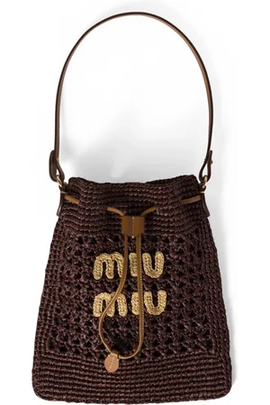 Miu Miu Woven Logo Top-Handle Bag