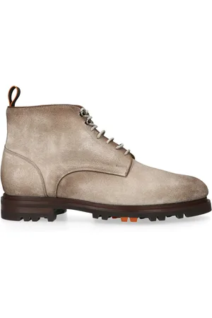 santoni Suede Lace-Up Colin Boots