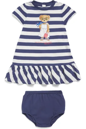 Ralph Lauren Stripe Bear Dress and Bloomers Set