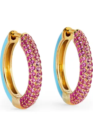 Emily P. Wheeler Yellow , Sapphire and Ruby California Duo Hoop Earrings