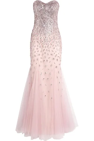 Pamella Roland Tulle Embellished Strapless Gown