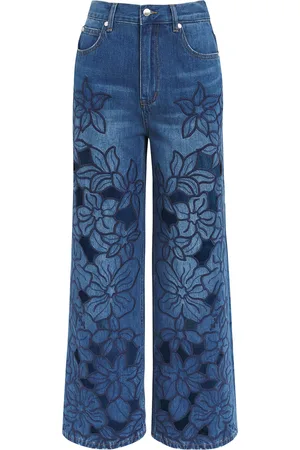 Sandro Embroidered Wide-Leg Jeans