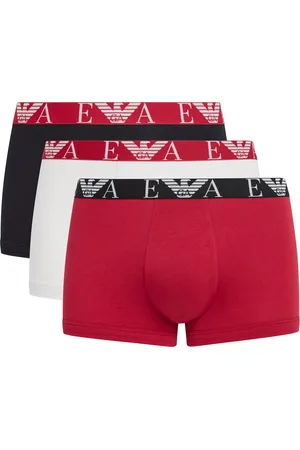 Emporio Armani Stretch-Cotton Eagle Monogram Trunks