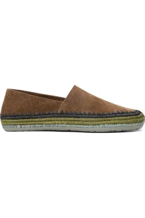 Loewe Suede Raffia-Trim Rio Slippers