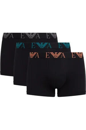 Emporio Armani Stretch-Cotton Eagle Monogram Trunks