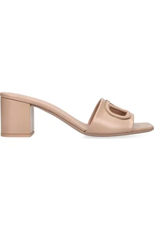 VALENTINO GARAVANI Leather Cut-Out Vlogo Mules 60