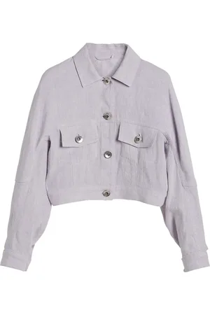 Brunello Cucinelli Linen Sparkling Canvas Shirt Jacket