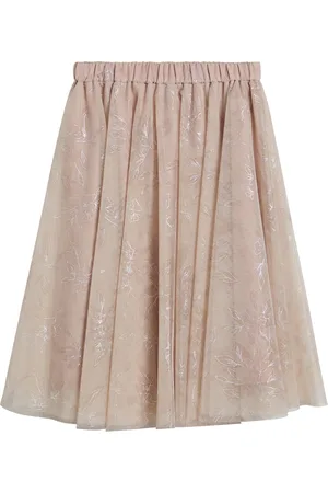 Brunello Cucinelli Tulle Floral Print Skirt