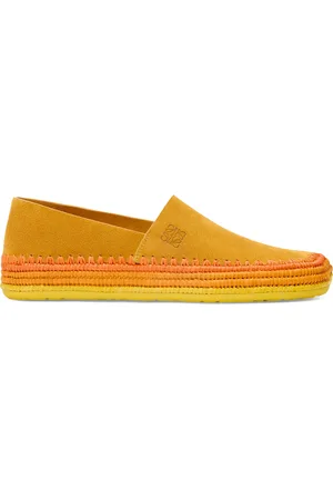 Loewe Suede Raffia-Trim Rio Slippers
