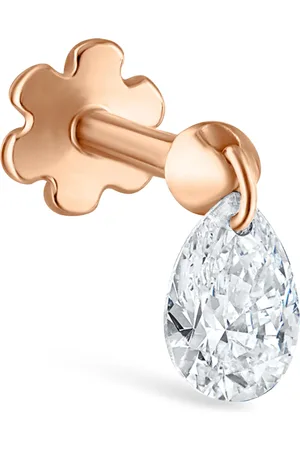 Maria Tash Floating Pear Diamond Charm Threaded Stud Earring