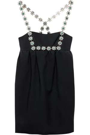 Prada Embellished Floral-Strap Mini Dress