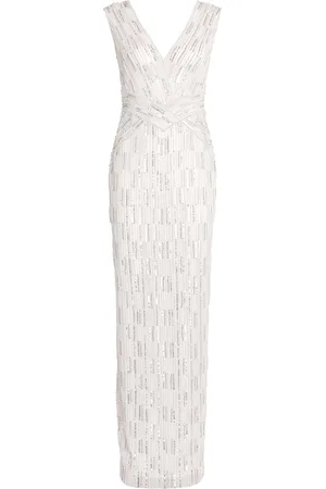 Pamella Roland Tulle Embellished Maxi Gown