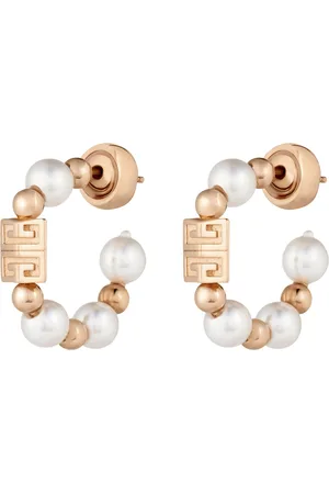 Givenchy 4G Logo Pearl Hoop Earrings