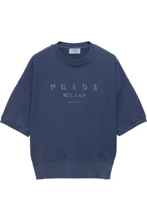 Prada Short-Sleeve Logo Sweatshirt