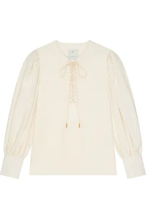 Givenchy Linen Lace-Up Shirt