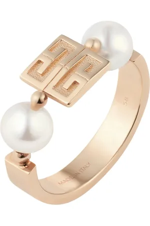 Givenchy Brass and Faux Pearl 4G Ring