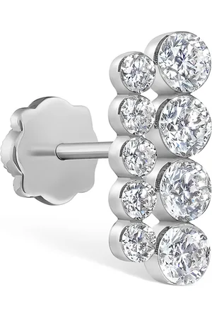 Maria Tash White Gold Invisible Set Diamond Apsara Bar Threaded Stud Earring