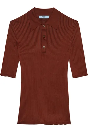 Prada Cotton-Blend Polo Sweater