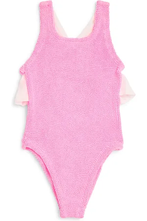 Hunza G Ruffle-Trim Cross-Back Lara Swimsuit