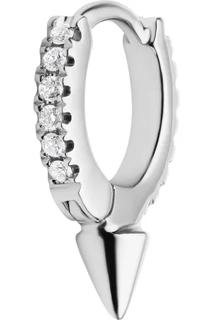 Maria Tash White Gold Single Short Spike Diamond Eternity Hoop Earring