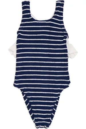Hunza G Ruffle-Trim Cross-Back Lara Swimsuit