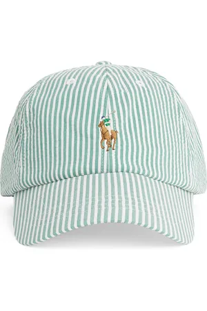 Ralph Lauren Seersucker Polo Pony Baseball Cap
