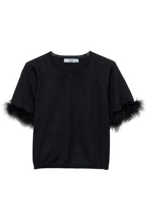 Prada Marabou Feather-Cashmere Sweater