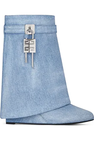 Givenchy Denim Shark Lock Ankle Boots 90