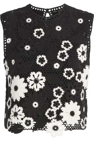 Maje Cotton Crochet Floral Top