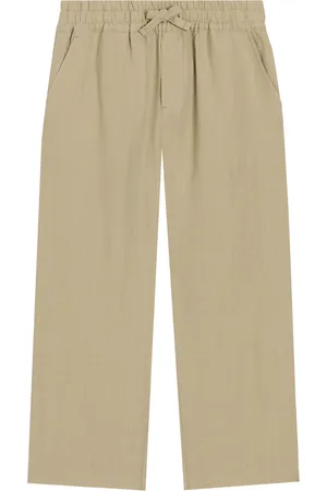 Dolce & Gabbana Linen Logo Crest Trousers