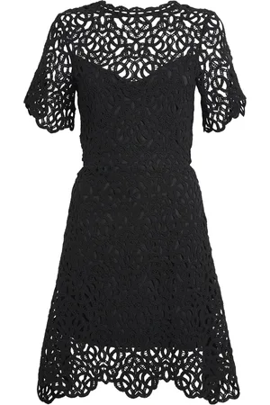 Maje Cotton Crochet Mini Dress