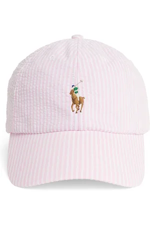 Ralph Lauren Seersucker Polo Pony Baseball Cap