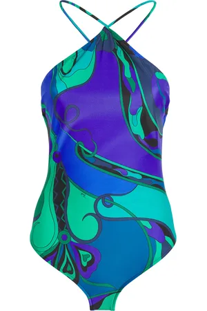 Puccini Orchidee Print Halterneck Swimsuit