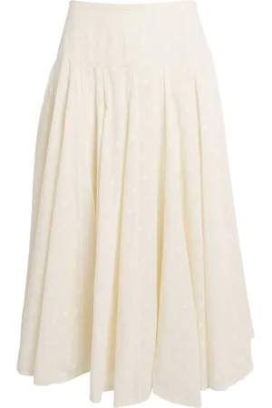 ULLA JOHNSON Cotton Polka-Dot Luisa Midi Skirt