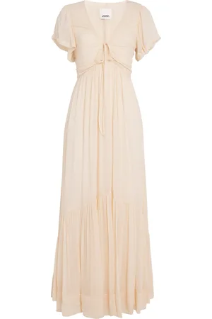 Isabel Marant Silk Tie-Neck Agathe Maxi Dress